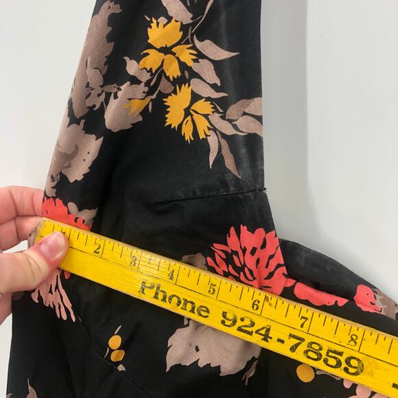 Vintage Sleeveless Belted Fit Flare Dress Halter Neck Backless Floral Circle - Picture 11 of 12